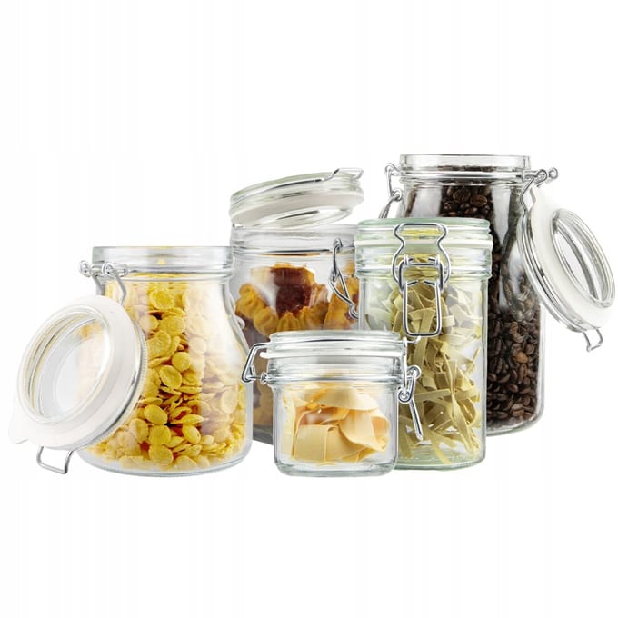 Bimberek - Hermetische Glazen Pot Set - 5 Stuks - Verschillende Capaciteiten