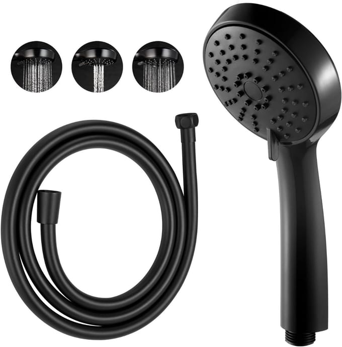 CLVP® Douchekop met Slang - Doucheset - Waterbesparend - Zwart