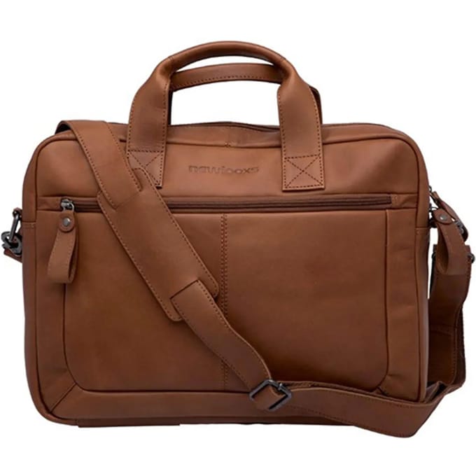 Laptoptas New Looxs Luko 7.5L - 42 x 6 x 30 cm - gemaakt van luxe leder - cognac