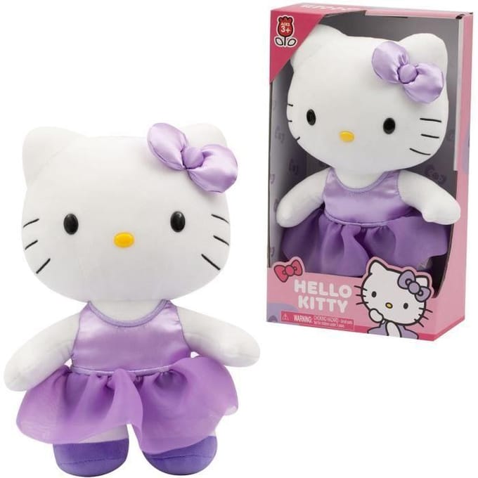 Pluche - GPTOYS - HELLO KITTY - HKT121 - Model paarse satijnen jurk - 30 cm - Vanaf 3 jaar