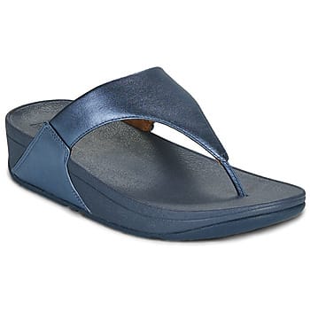 FitFlop Lulu Leather Toepost Dames Slippers - Metallic Blauw