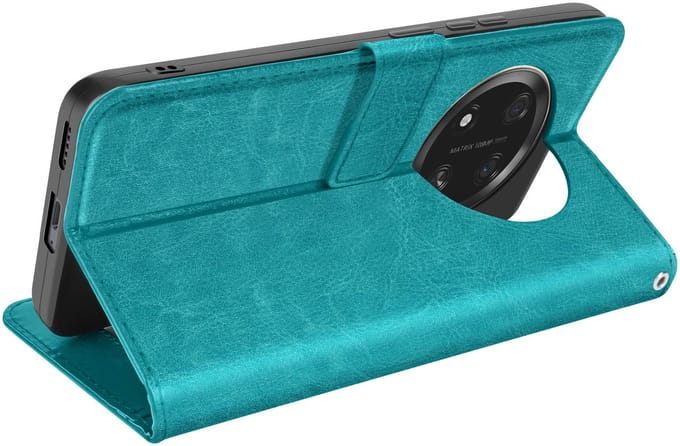Mayaxess, Hoesje voor Honor Magic 7 Lite Wallet met sleutelkoord, Turquoise