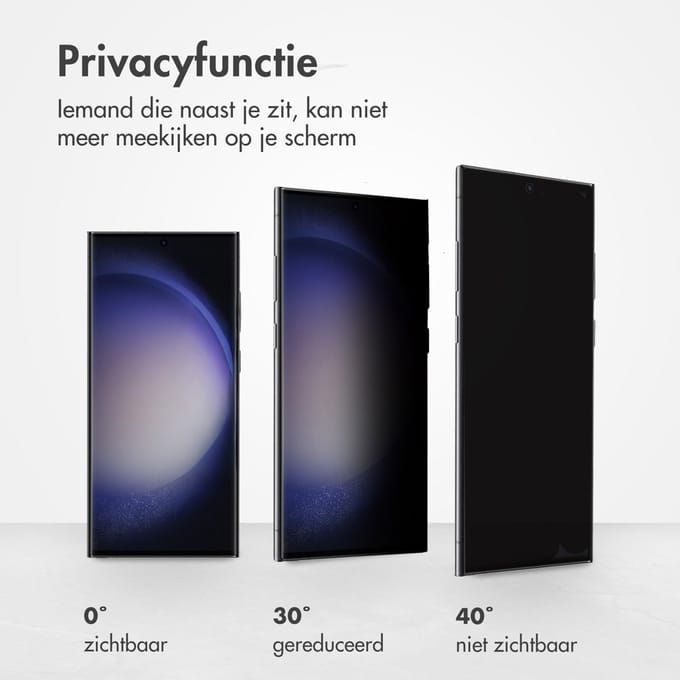 Accezz Screen Protector - Geschikt voor Samsung Galaxy S23 Ultra - Gehard Glas Privacy Screenprotector