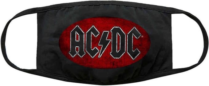 AC/DC - Oval Logo Vintage Masker - Zwart
