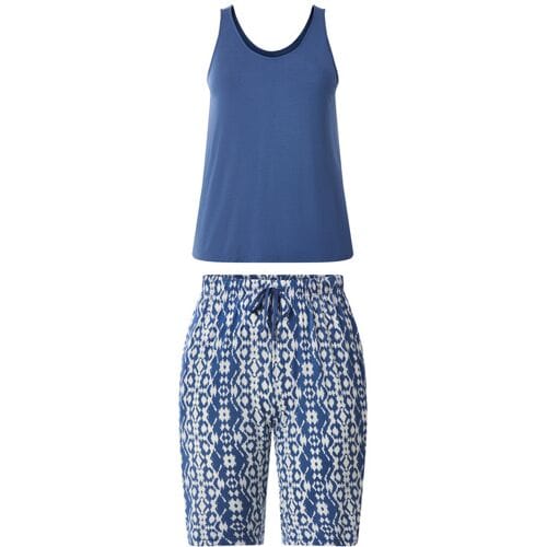ESMARA Dames shortama - plus size (Blauw, 3XL)