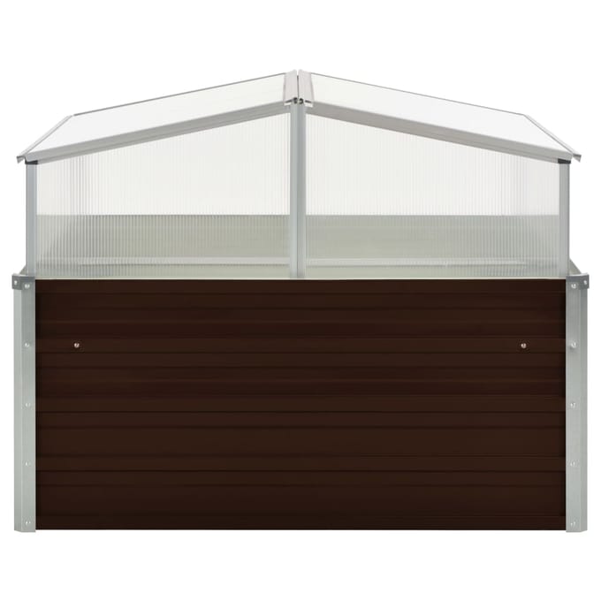 vidaXL - Tuinkas - 100x100x85 - cm - gegalvaniseerd - staal - bruin