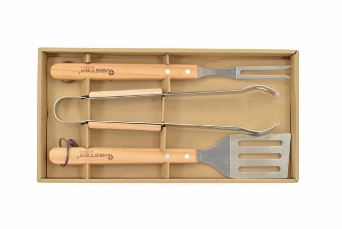 Master Grill & Party MG110 - Grillaccessoireset - 3 Stuks - RVS en Hout