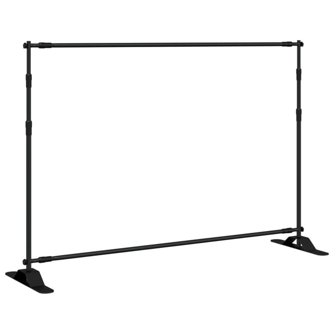vidaXL - Achtergrondstandaard - 305x243 - cm - staal - zwart