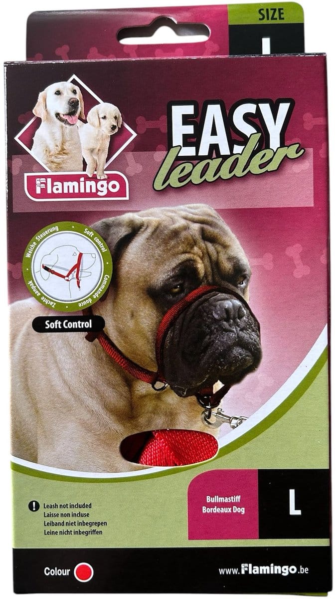 Flamingo Easy Leader Halsband Hond Rood Maat L