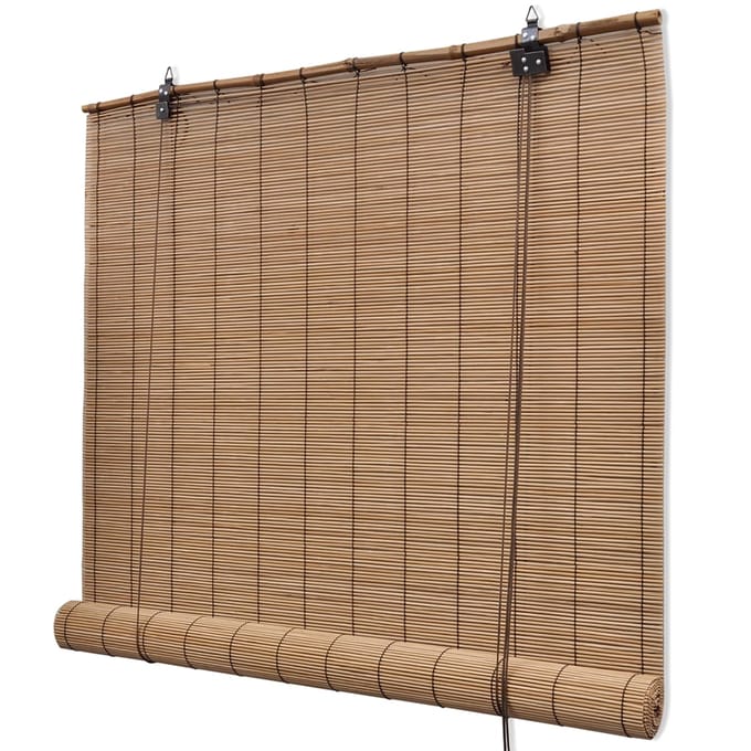 vidaXL - Rolgordijn - 140x160 - cm - bamboe - bruin