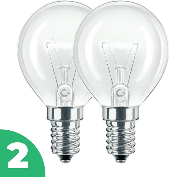 Kogel Gloeilamp E14 - 25W - Warm Wit Licht - Niet Dimbaar - 2 stuks