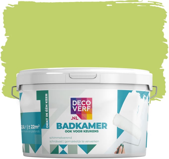 Decoverf badkamer verf appelgroen, 2.5L