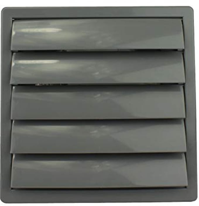 Weerbestendig ventilatierooster met lamellen 170 x 170 mm Ø 150 mm