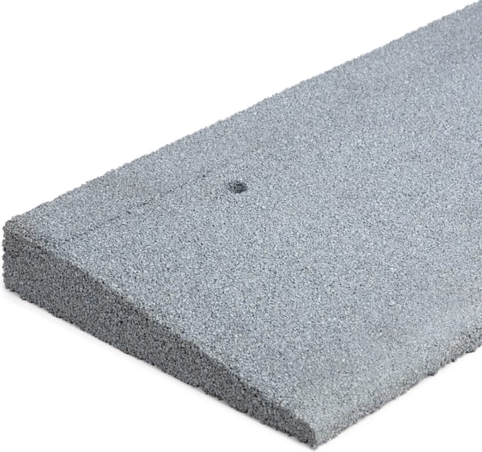 Rubbermagazijn - Rubber oplooprand grijs 100x25x4,5cm - Recycled rubber - Slijtvast