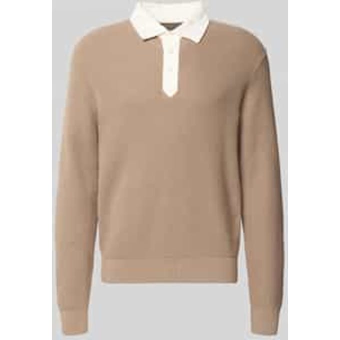 Regular fit pullover van mix van katoen en wol