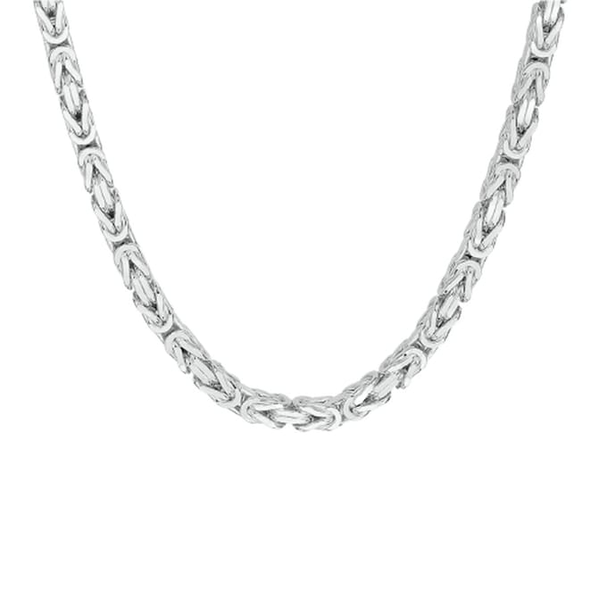 Juwelier Emo - Vierkante KoningsKetting Zilver 925 Gerhodineerd – 4.0mm breed