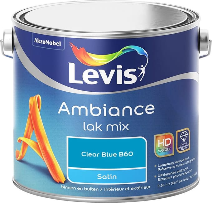 Levis - Ambiance Lak Satin Mix - Clear Blue B60 - Mengverf - 2,5 L