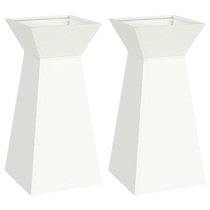 vidaXL - Pilarenbak - 2 - st - Wit - 35 - x - 35 - x - 73 - cm - Koudgewalst - staal