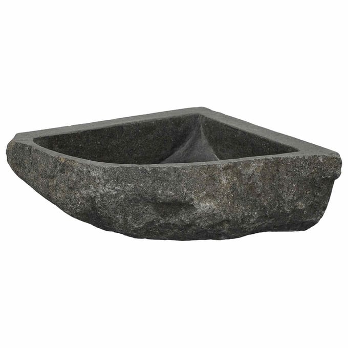 vidaXL - Wastafel - Grijs - (30-37) - x - (30-37) - x - 12 - cm - Riviersteen