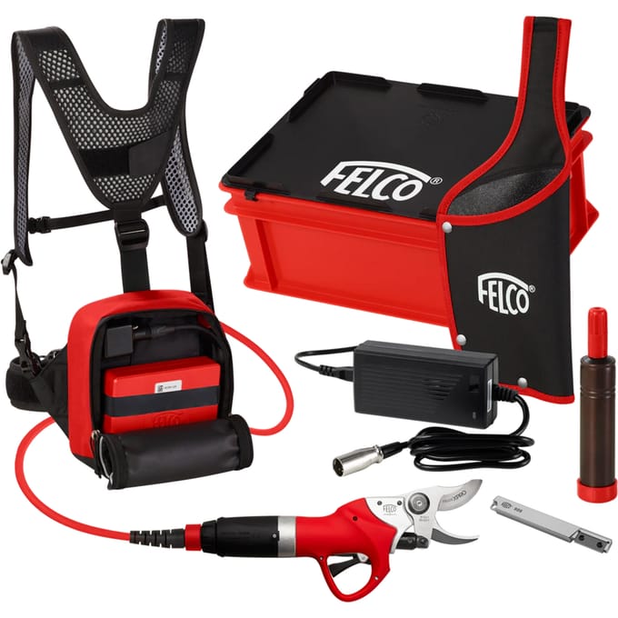 FELCO 812+ Elektrische Snoeischaar Complete Set 3,5 cm Snijdiameter Voor Professioneel Snoeiwerk