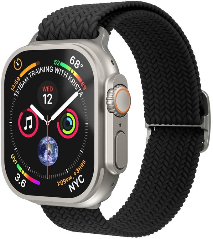 Vonmählen Woven Loop bandje voor de Apple Watch | 44/45/46/49 mm - Zwart