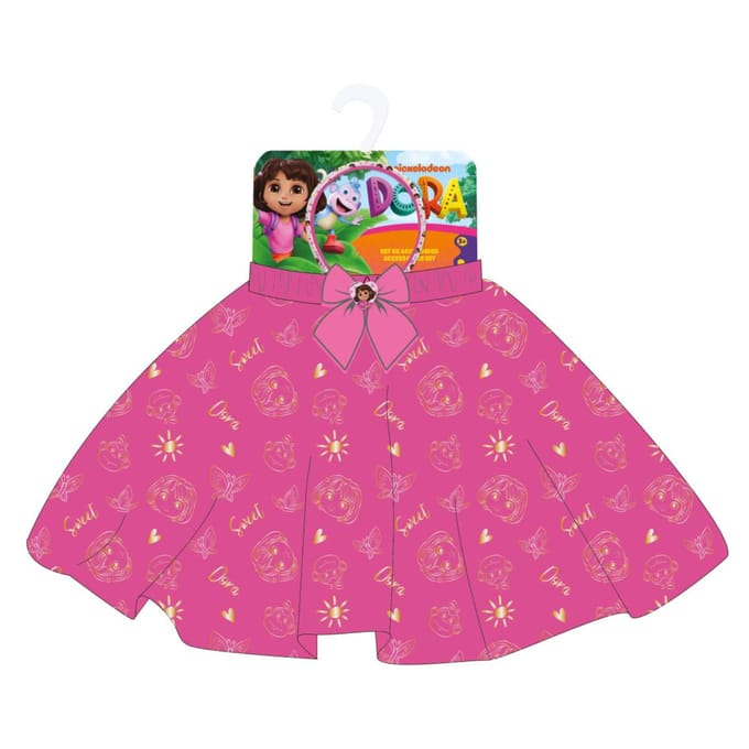 Dora the Explorer Sweet kinderrok en hoofdband set 3 - 8 jaar / 98 - 128 cm