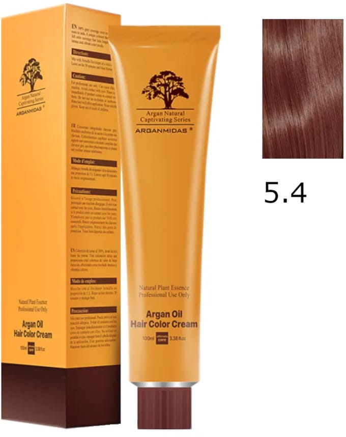 Arganmidas Marokkaanse Arganolie Haarkleur Crème 5.4 / Haarkleur Licht Koperbruin 100 ml
