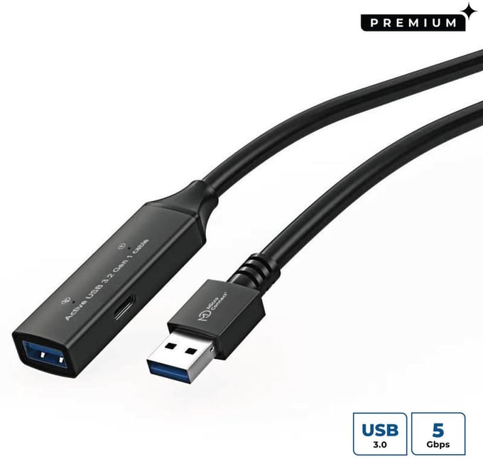 Microconnect USB3.0AAF10A USB-kabel USB 3.2 Gen 1 (3.1 Gen 1) 10 m USB A Zwart