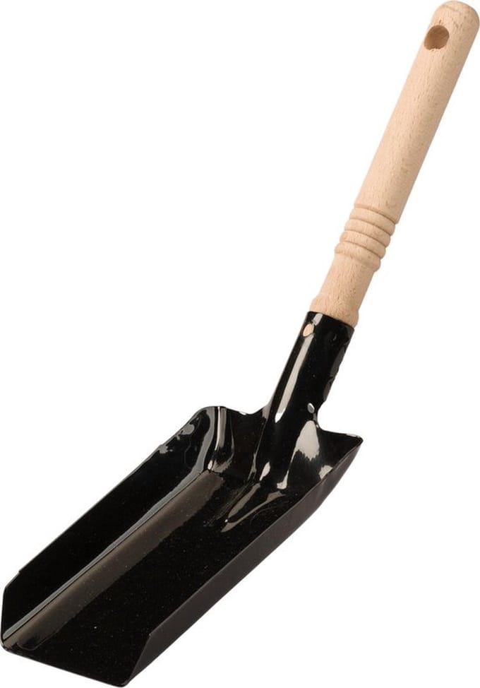 Kolenschep met Houten Handvat - 17 x 11cm - Zwart