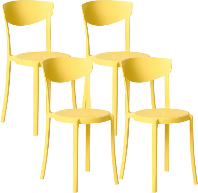 VIESTE - Tuinstoel set van 4 - Geel - Synthetisch materiaal