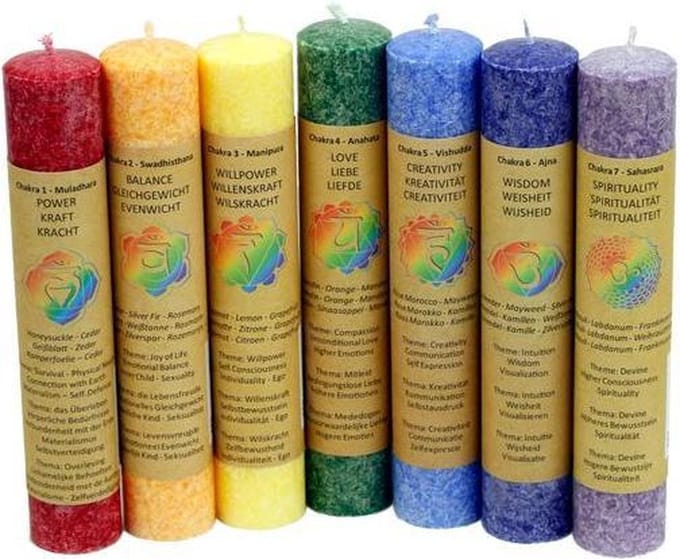 Greenpalm Geurkaarsen 7 chakra's