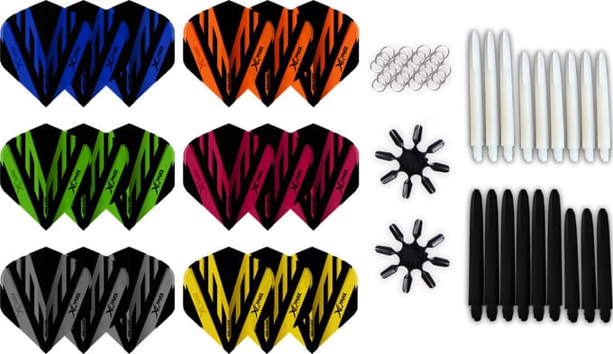 XQMax - Dart Flights en Dart Shafts - Service Set - 6 Sets