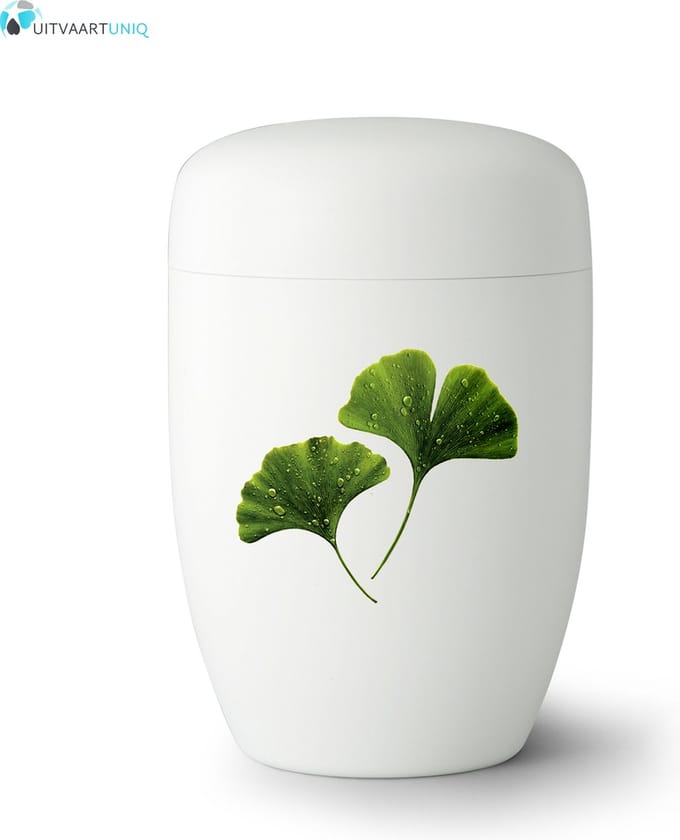 Urn Ginkgo wit - staal