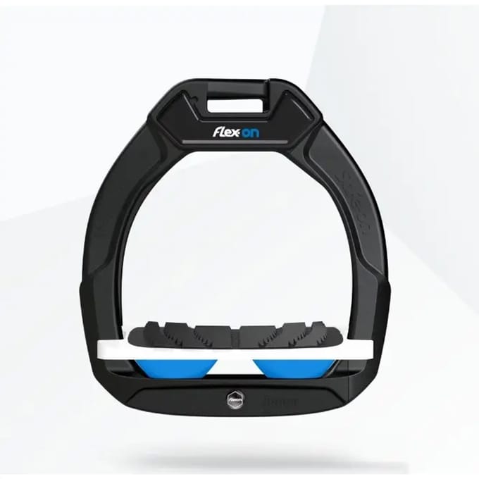 Veiligheids-stijgbeugels Rijervaring Inklapbare Grip Zwart/Wit/Blauw Kind Flex-On Safe-On