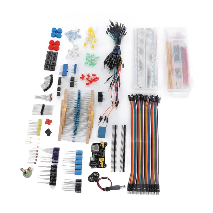 Kit d'assortiment de composants électroniques Module d'alimentation Résistance Condensateur Transistor Fils de connexion