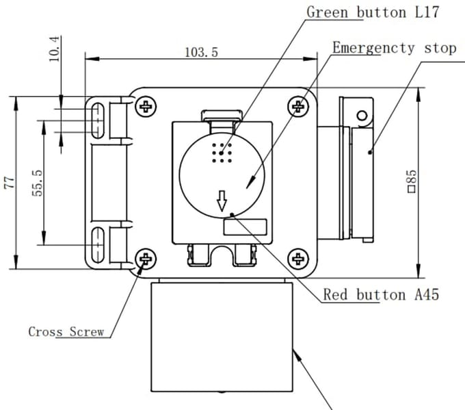 Combi machineschakelaar met noodstop en transparante siliconen hoes 220V