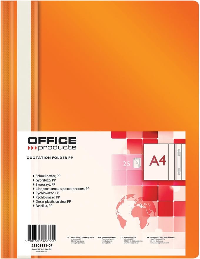 Snelhechtmap A4 PP oranje
