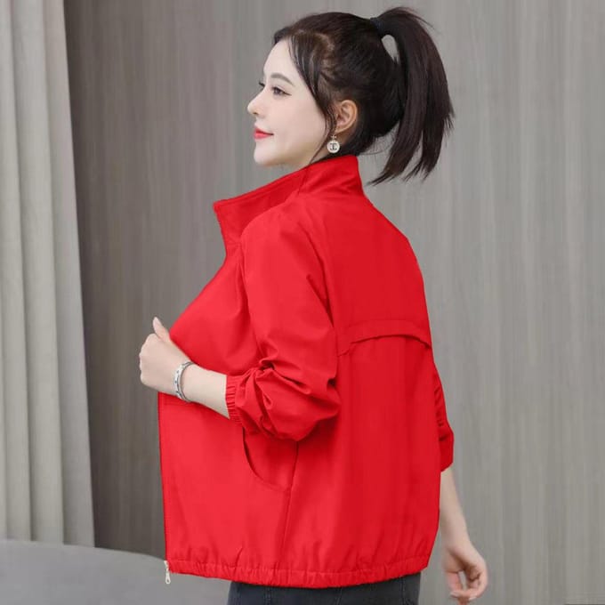 Veste femme printemps et automne veste de travail sauvage ample manteau femme XXL red