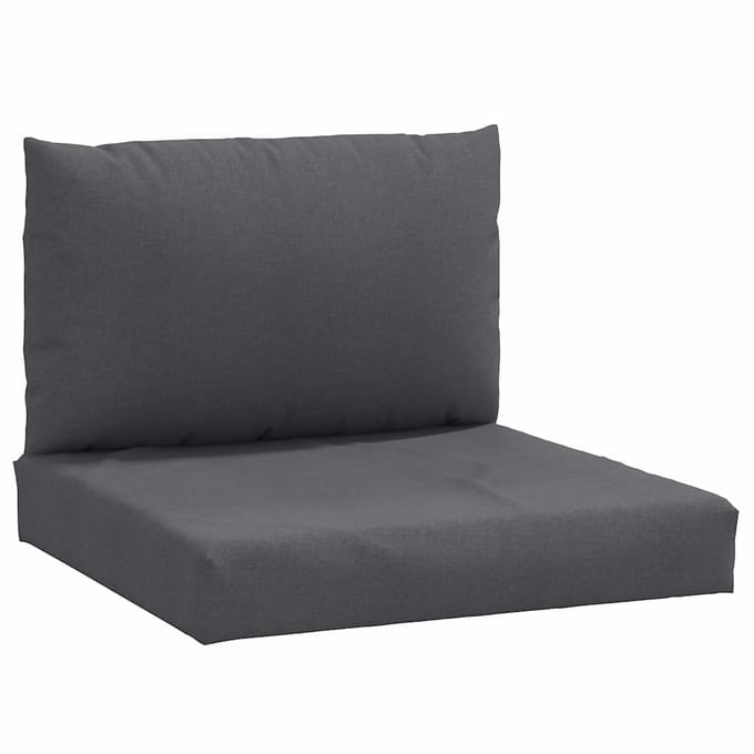 vidaXL - Palletkussens - 2 - st - stof - gemêleerd - antracietkleurig
