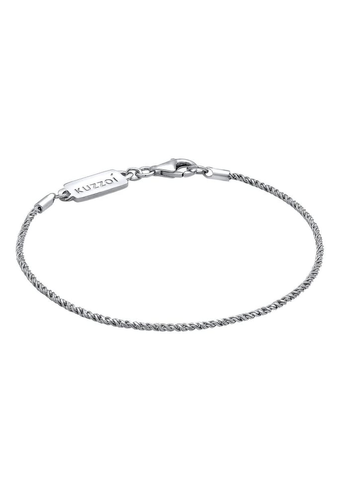 KUZZOI - Armband - Herenkoord Ketting gedraaid Basic Elegant Geoxideerd in 925 Sterling Zilver - Heren