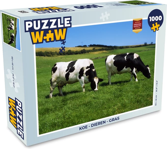 Puzzel Koe - Dieren - Gras - Legpuzzel - Puzzel 1000 stukjes volwassenen