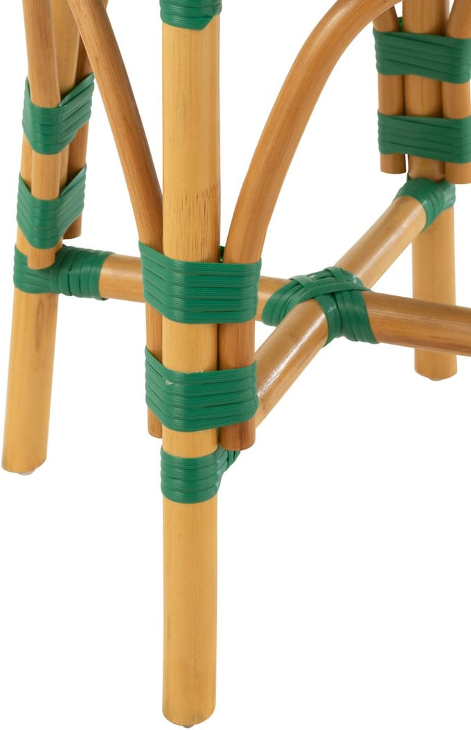 J-Line kruk Live - rotan - donkergroen/wit - small