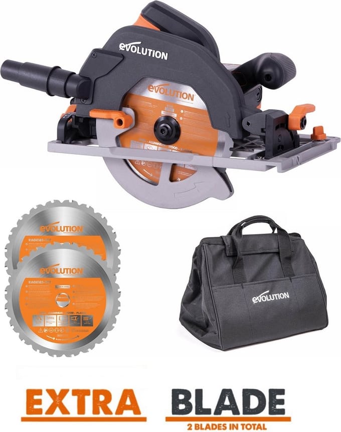 EVOLUTION - COMBOPACK R185CCSX+ + ZAAGBLAD MULTIFUNCTIONEEL - DIA 185 MM - 1600W - 6KG - STORAGE BAG