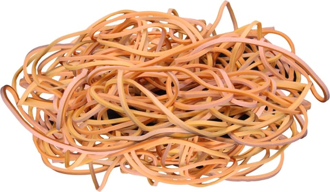 1 kg - Elastiek - naturel - diameter 255mm - breedte 3mm - in zak - ca 175stuks