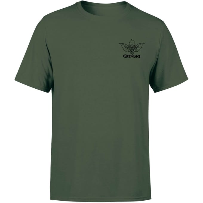 Gremlins Stripe Pocket Men's T-Shirt - Forest Green - XL