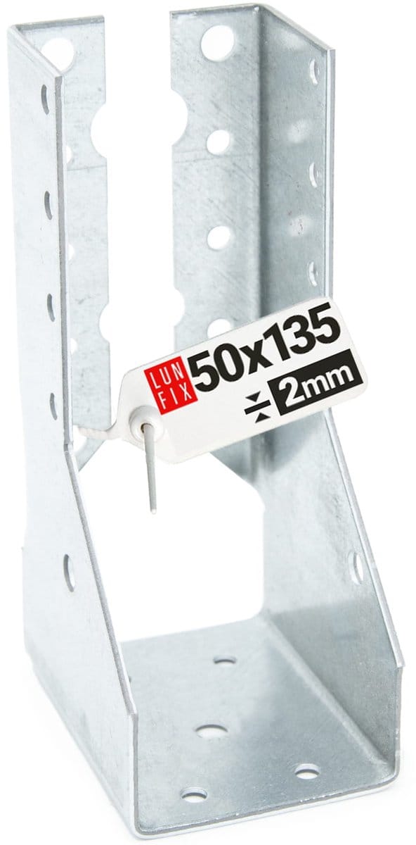 LUN FIX - Balkenschuh Type B + Houten balkverbinder - Verzinkt 2 mm - 50x135 mm