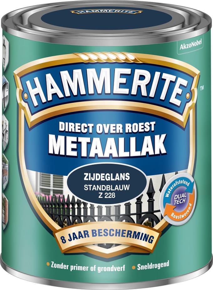 Hammerite - Metaallak Zijdeglans - Standblauw - 750 Ml