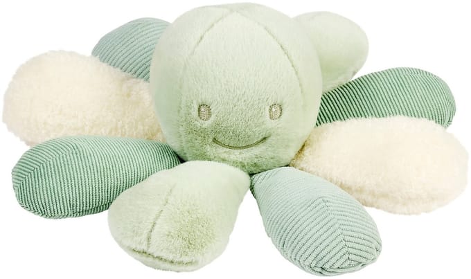 Nattou Lapidou Knuffel Octopus Rammelaar - 26 cm - Lindegroen