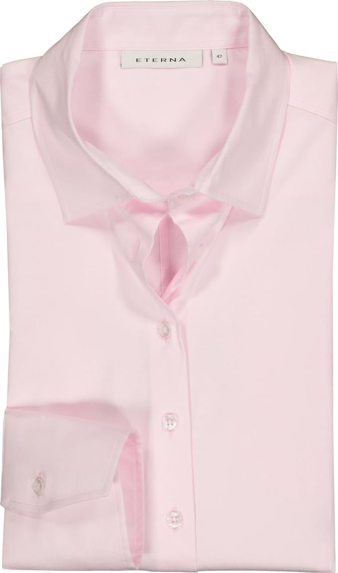 ETERNA dames blouse modern classic - stretch satijnbinding - roze