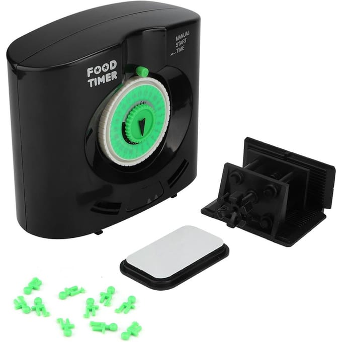 WT-180A Plastic Batterij Smart Timing Automatische Voederbak Vissenkom Timer Voer Dispenser black